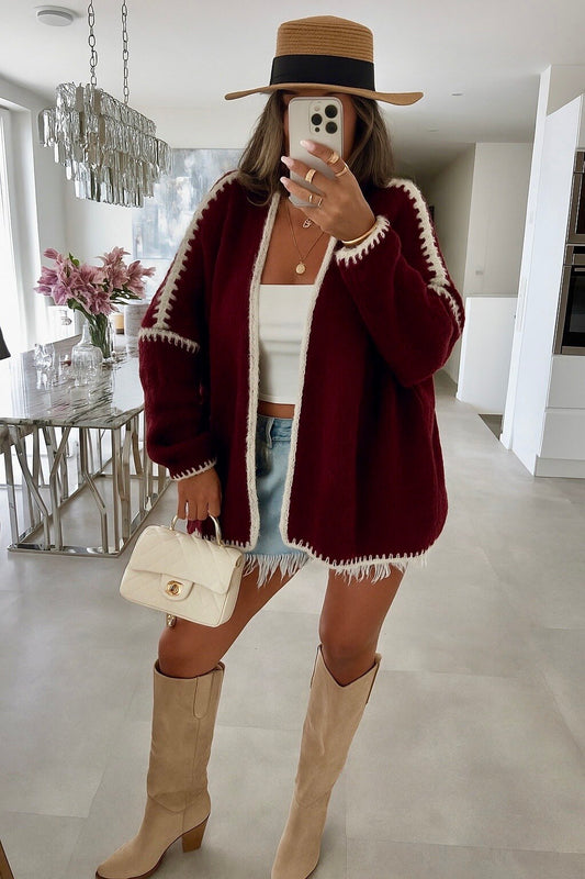 Open vest with border details