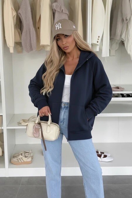 Oversized zipped vest – Hood – Loose fit