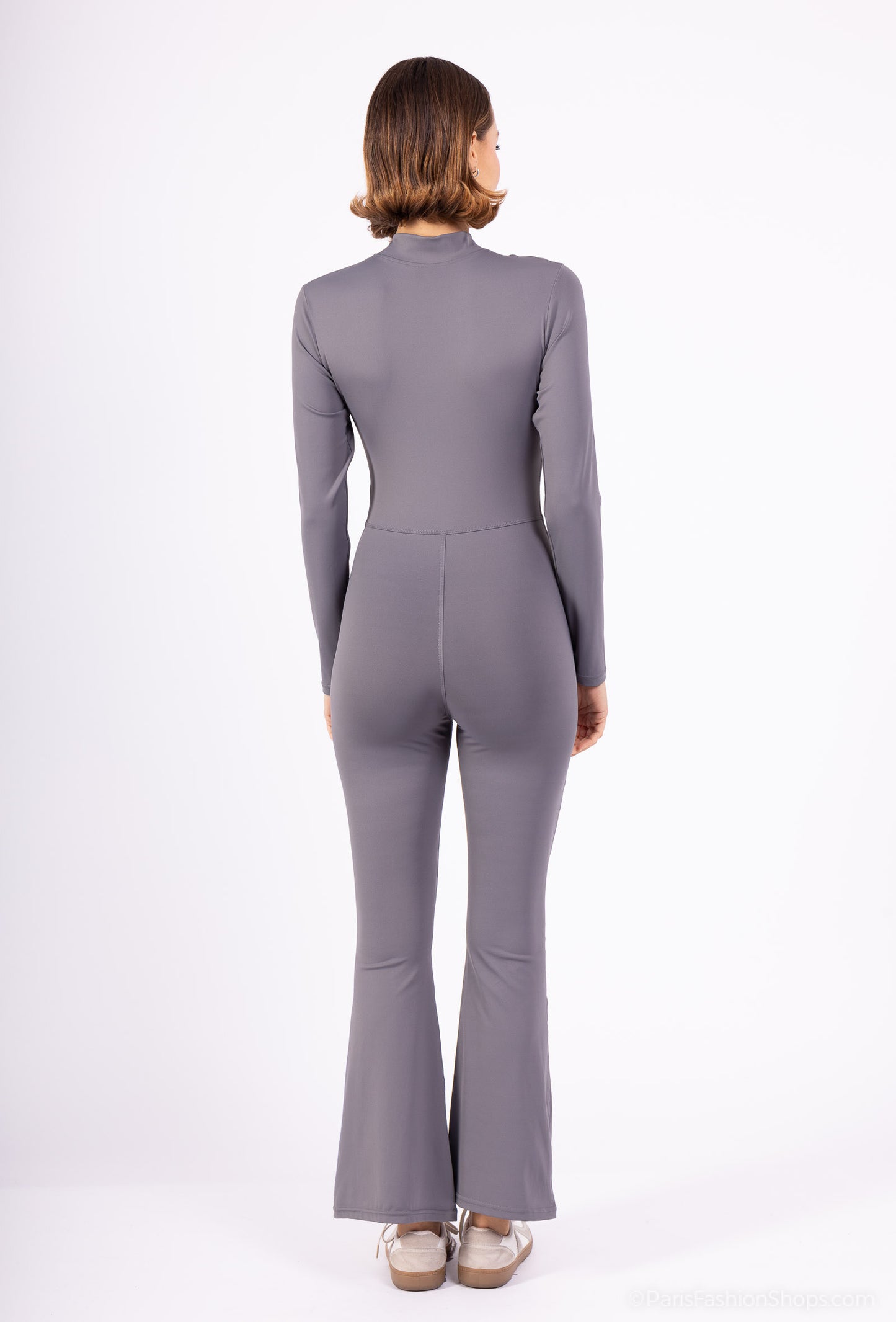 LANA – Fitted zip-up jumpsuit with high collar