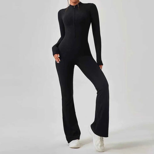 LANA – Fitted zip-up jumpsuit with high collar