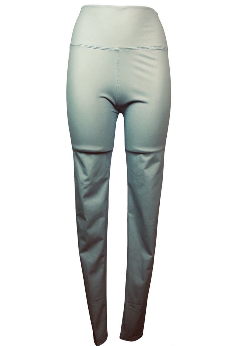 High-waisted leather-look leggings with soft velvet lining