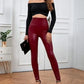 High-waisted leather-look leggings with soft velvet lining