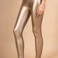 High-waisted leather-look leggings with soft velvet lining