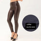 High-waisted leather-look leggings with soft velvet lining