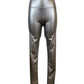 High-waisted leather-look leggings with soft velvet lining