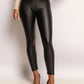 High-waisted leather-look leggings with soft velvet lining