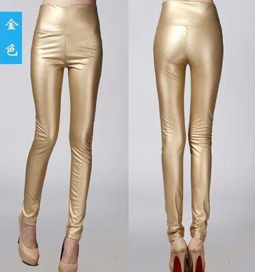 High-waisted leather-look leggings with soft velvet lining