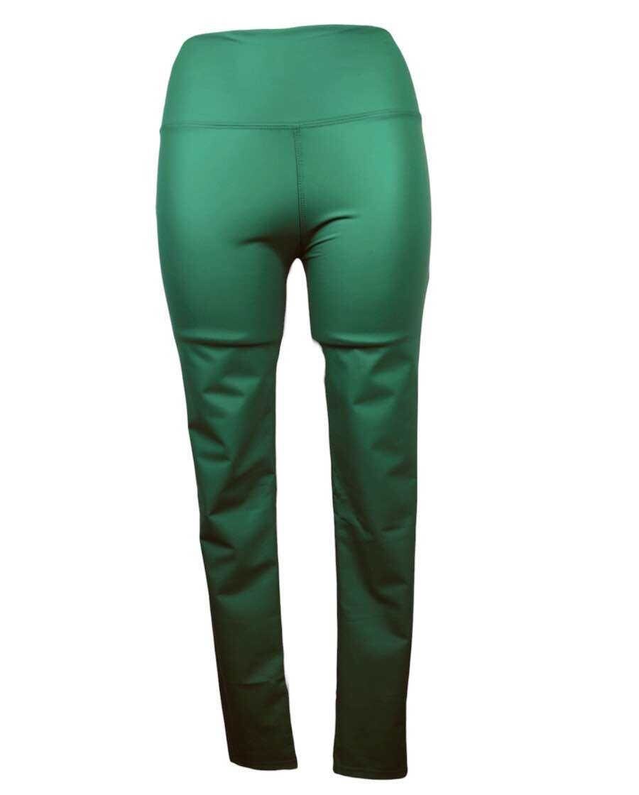 High-waisted leather-look leggings with soft velvet lining