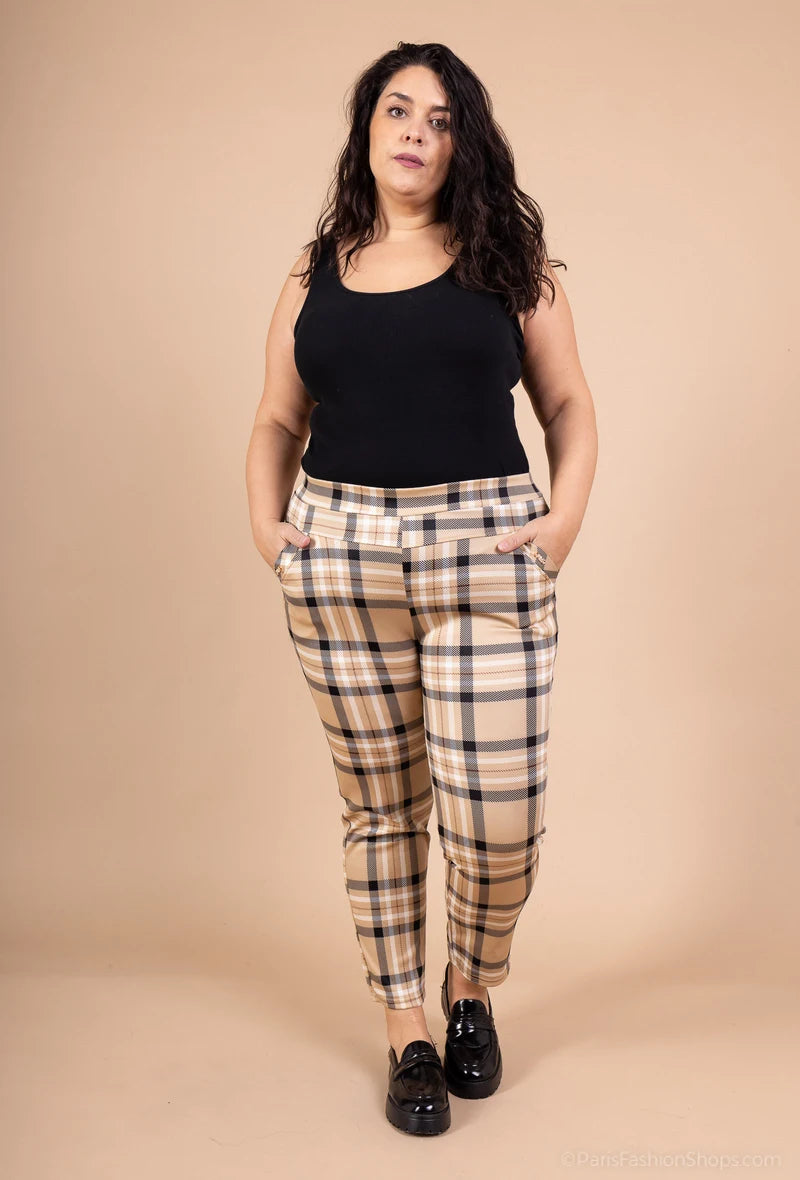 Plus size plaid leggings