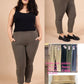 Plus size pocket leggings with rhinestones