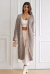 Long knit cardigan with geometric patterns