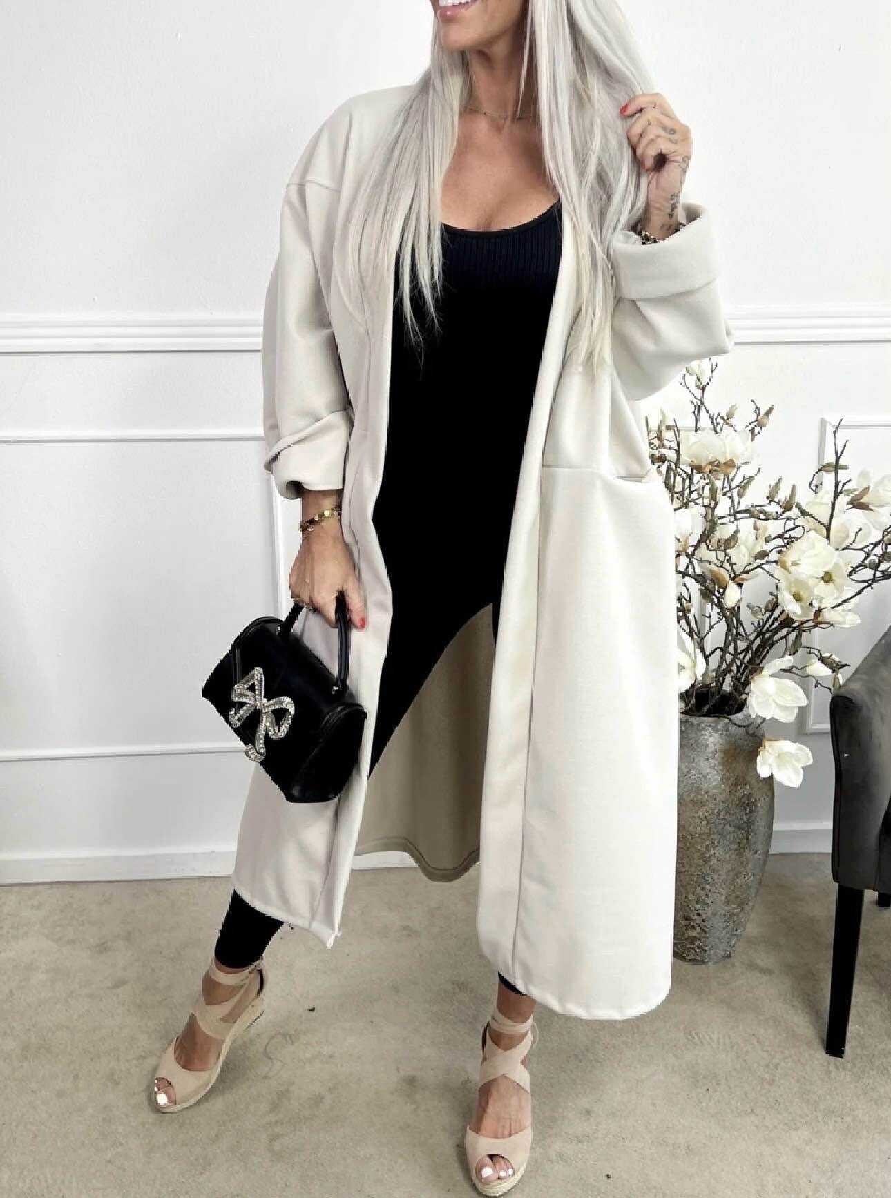 Long oversized coat with pockets