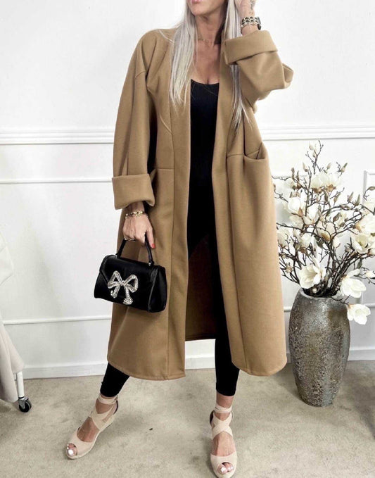 Long oversized coat with pockets