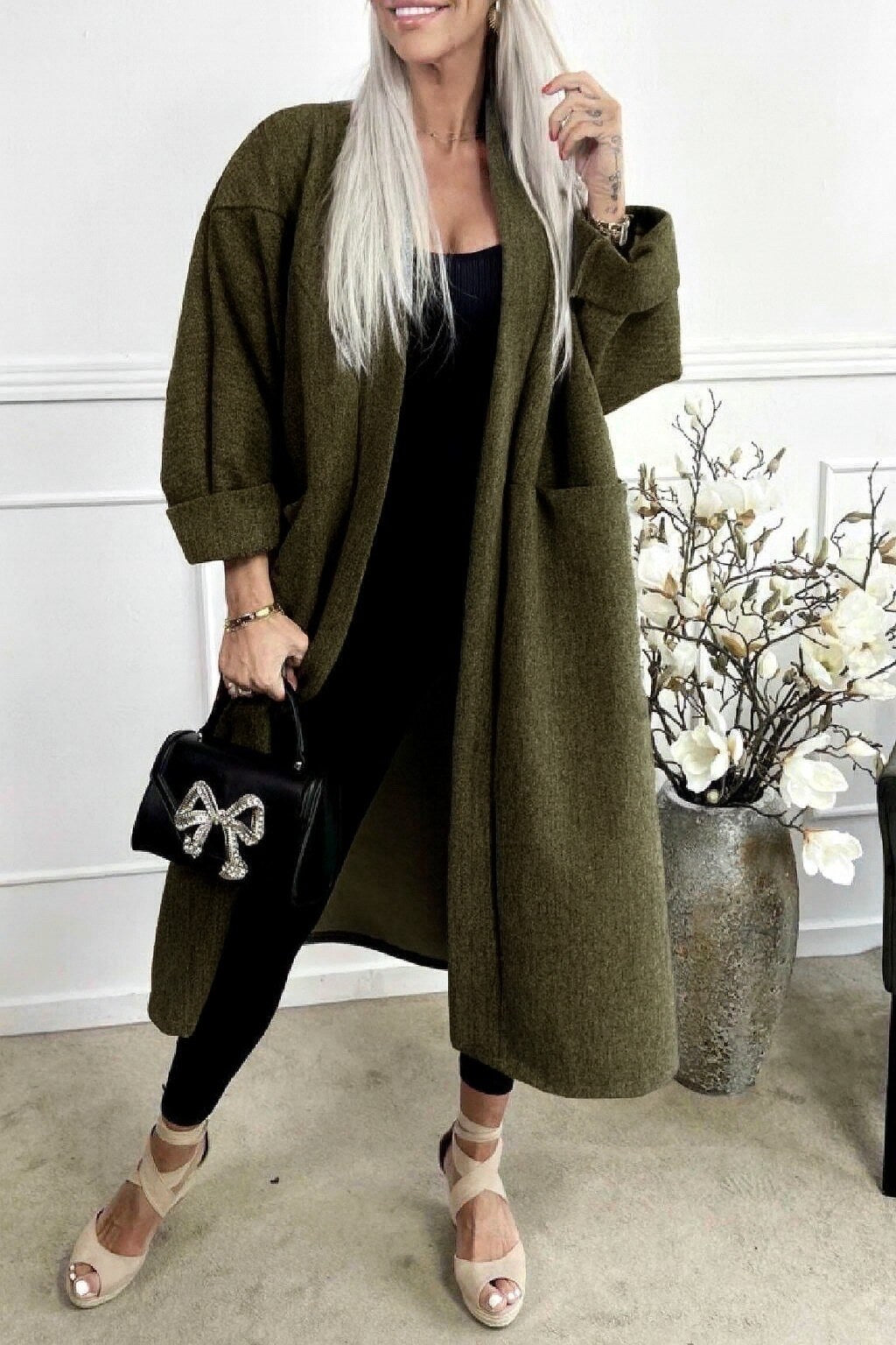 Long oversized coat with pockets