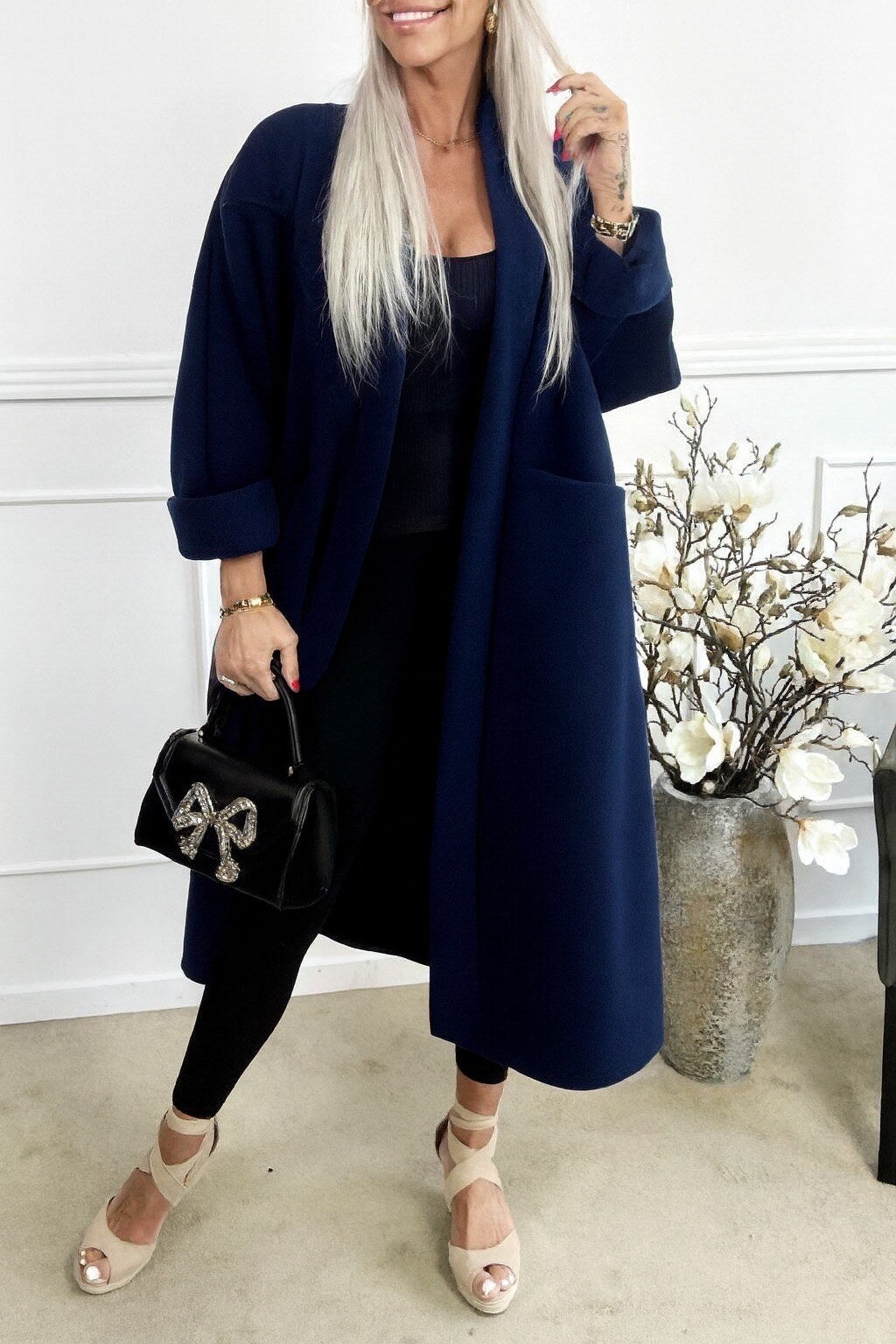 Long oversized coat with pockets