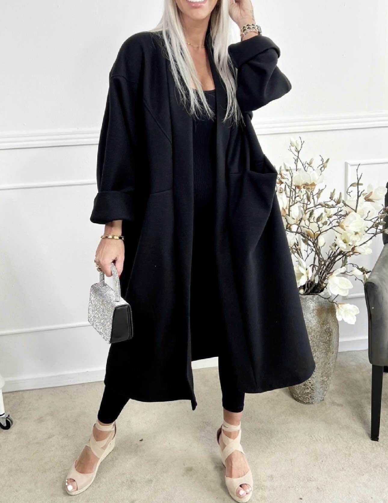 Long oversized coat with pockets