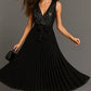 Long pleated sequin dress