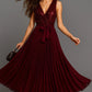 Long pleated sequin dress