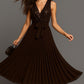 Long pleated sequin dress