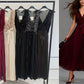 Long pleated sequin dress
