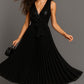 Long pleated sequin dress