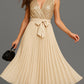 Long pleated sequin dress