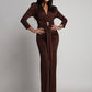 Long elegant dress with slit and jeweled belt