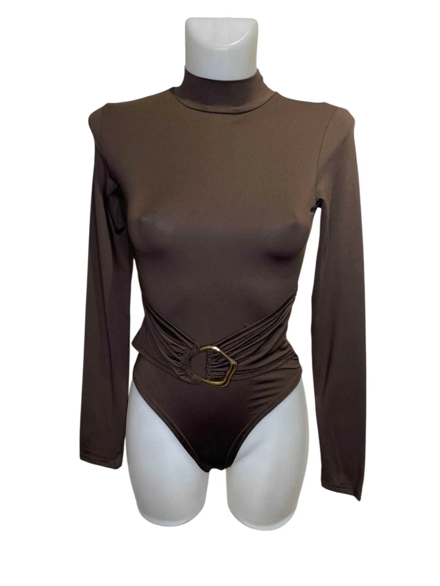 LYRA – Long sleeve bodysuit with draped ring