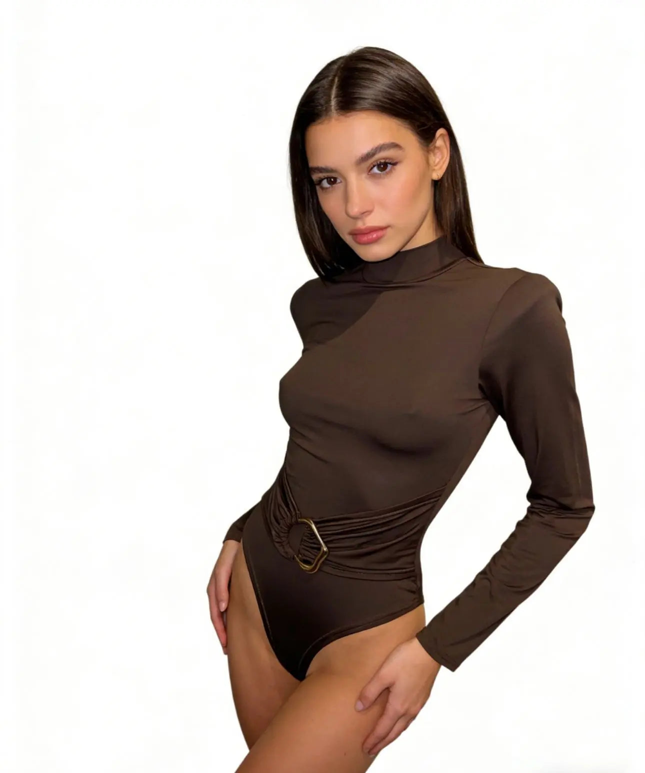 LYRA – Long sleeve bodysuit with draped ring