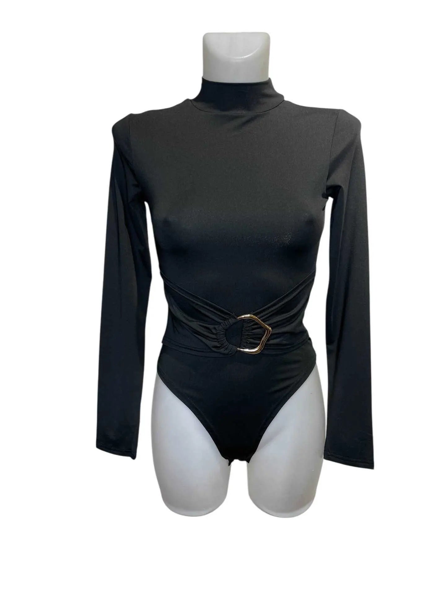 LYRA – Long sleeve bodysuit with draped ring