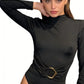 LYRA – Long sleeve bodysuit with draped ring
