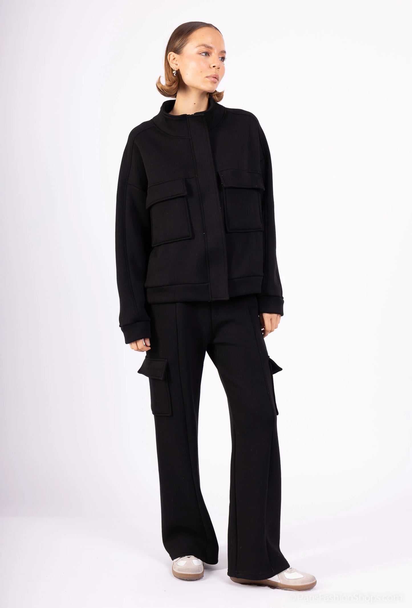 MALONE – Chunky knit cargo set with large pocket jacket