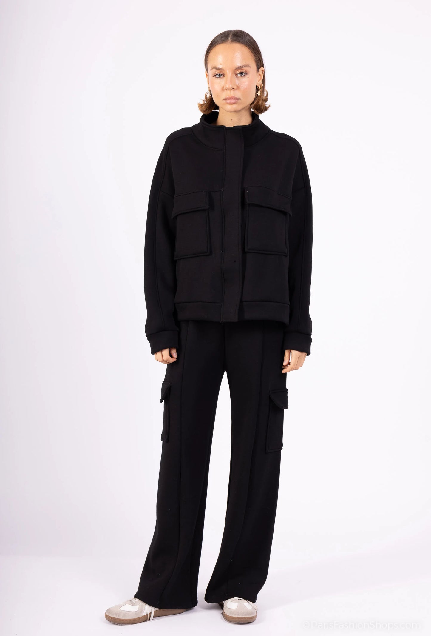 MALONE – Chunky knit cargo set with large pocket jacket