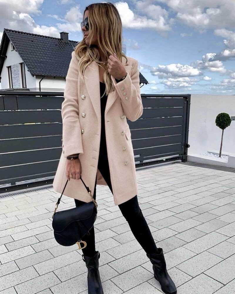Chic coat with gold buttons