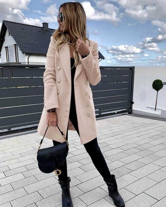 Chic coat with gold buttons