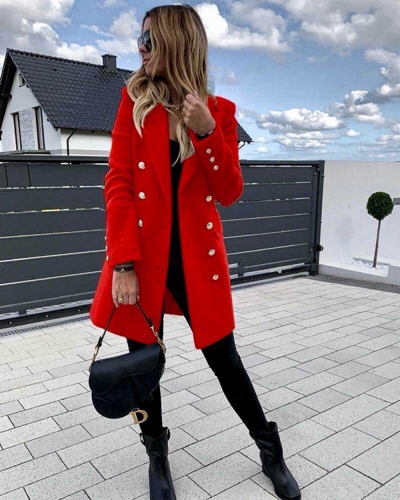 Chic coat with gold buttons