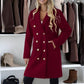 Chic coat with lining golden buttons textured and fluffy