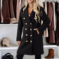 Chic coat with lining golden buttons textured and fluffy