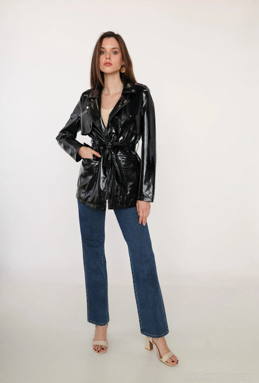 Stylish faux leather coat