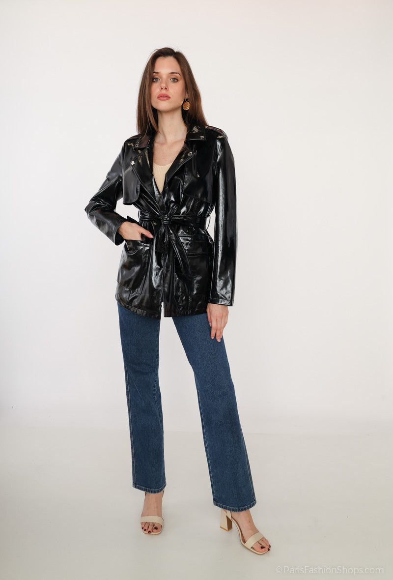 Stylish faux leather coat