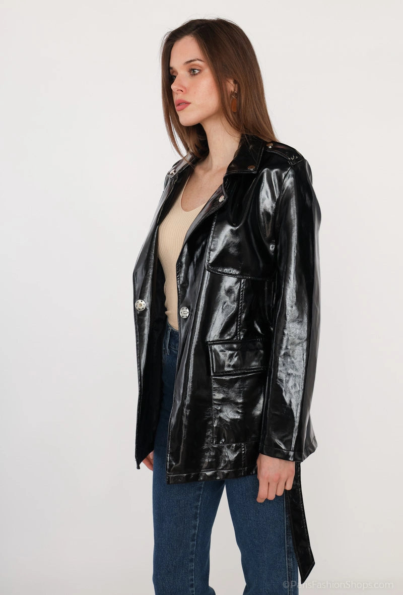 Stylish faux leather coat