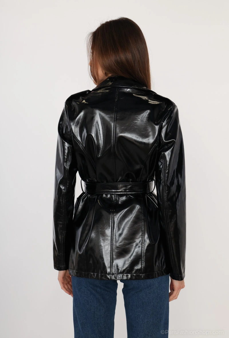Stylish faux leather coat