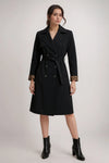 Long belted coat with leopard lining