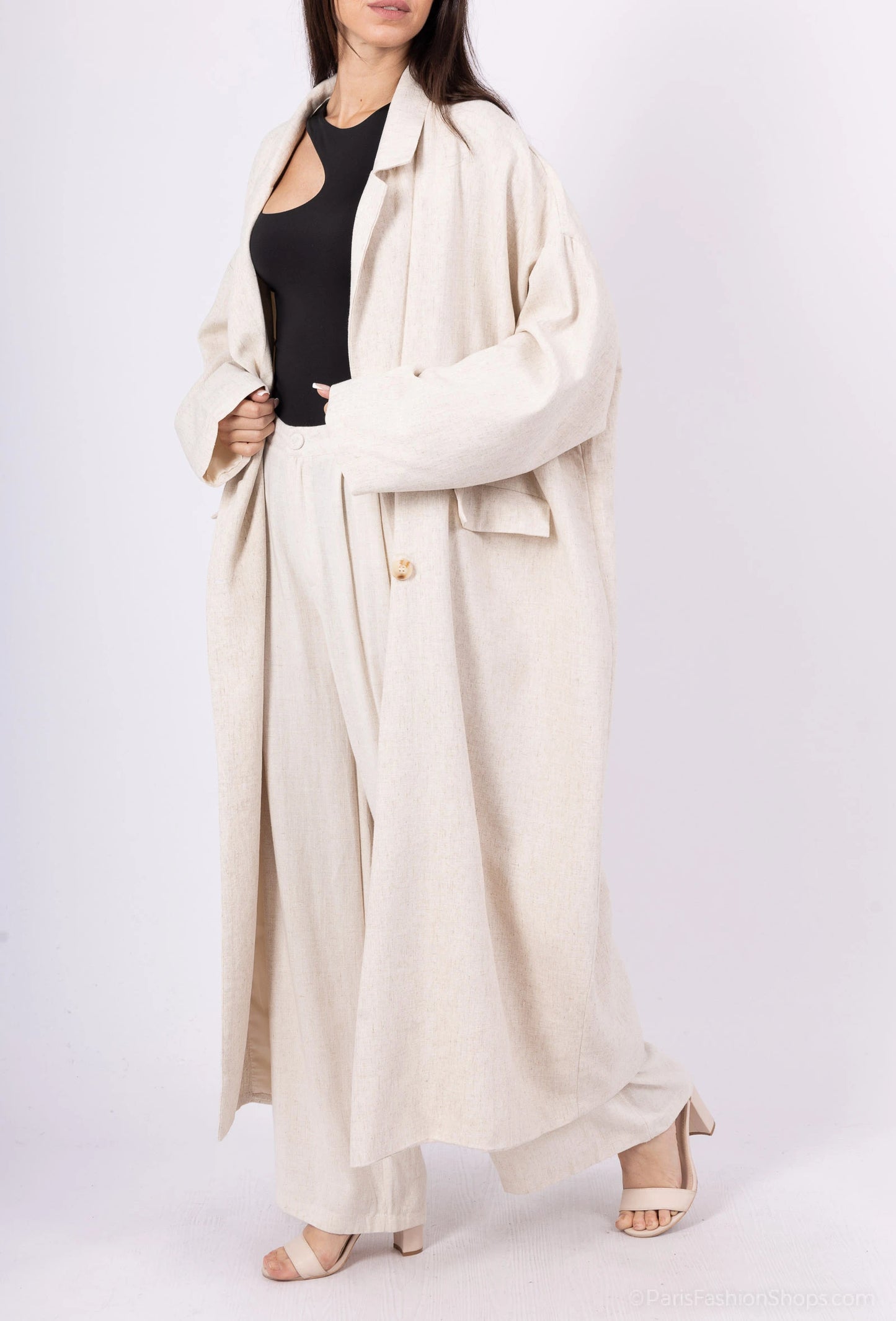 Long linen coat