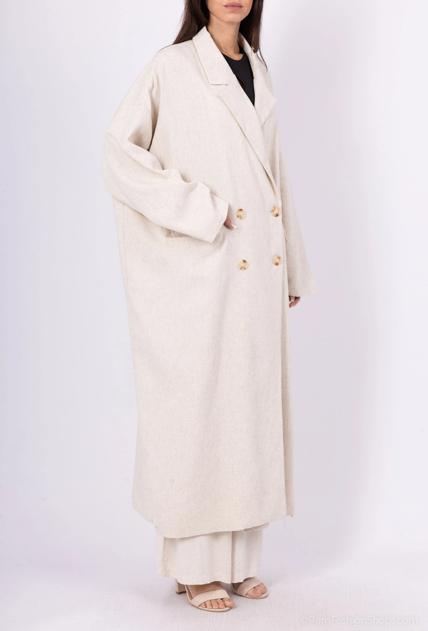 Long linen coat