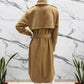 Long -suede suede trench coat