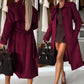 Long -suede suede trench coat