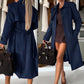 Long -suede suede trench coat