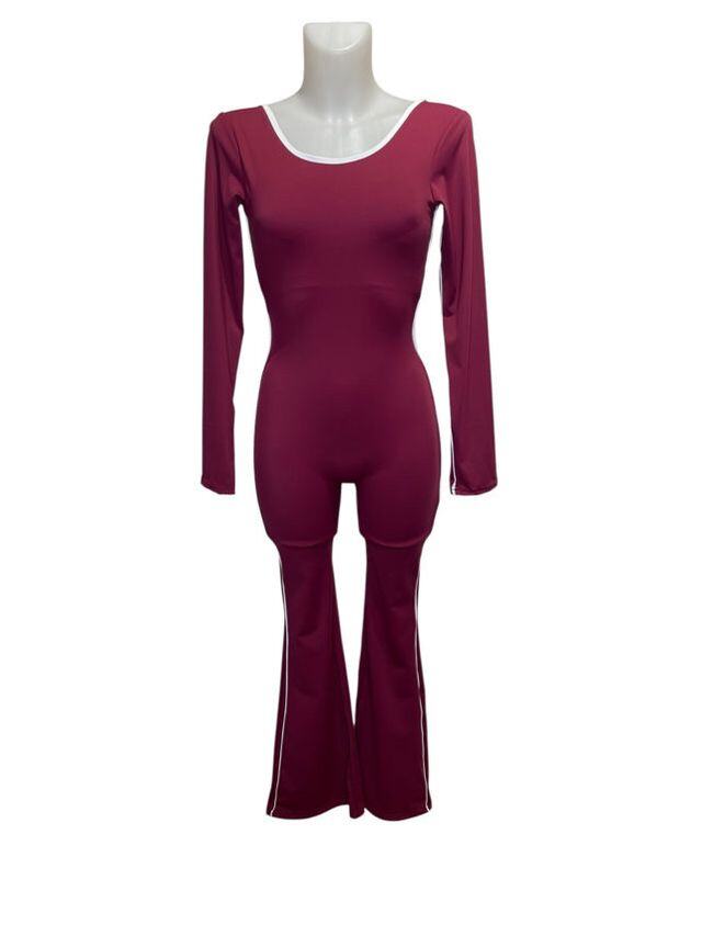 MILA – Sporty chic backless jumpsuit with contrasting details