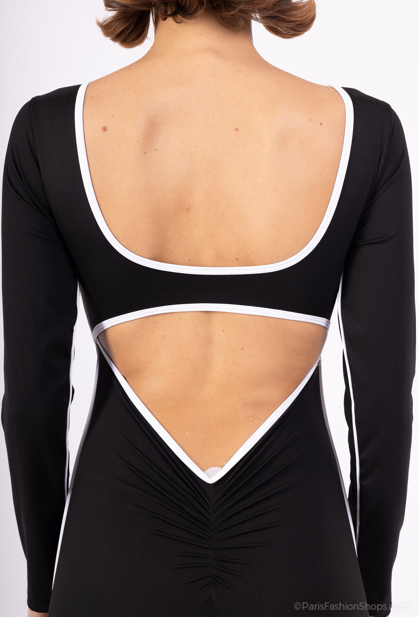 MILA – Sporty chic backless jumpsuit with contrasting details